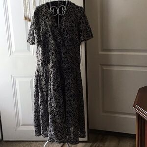 Lane Bryant Black and Silver V-Neck Sundress